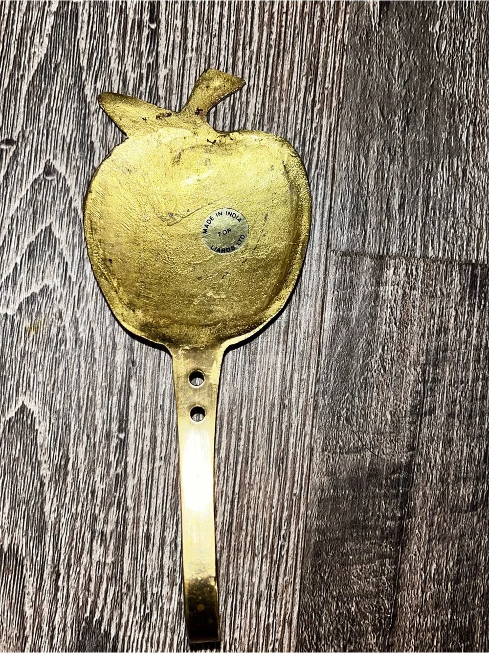 Gold Apple Wall Hook - Decorative Brass Coat Hook